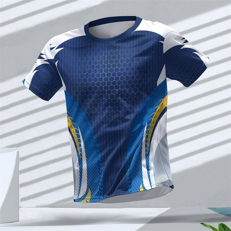 Table Tennis Outfit - Kaos Olahraga Cetak 3D Grafis Geometris