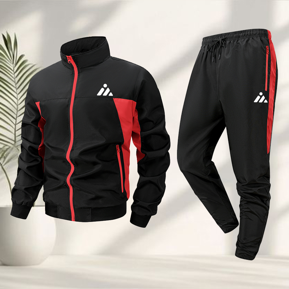 Table Tennis Outfit - Setelan Olahraga Kasual Pria Jaket Ritsleting